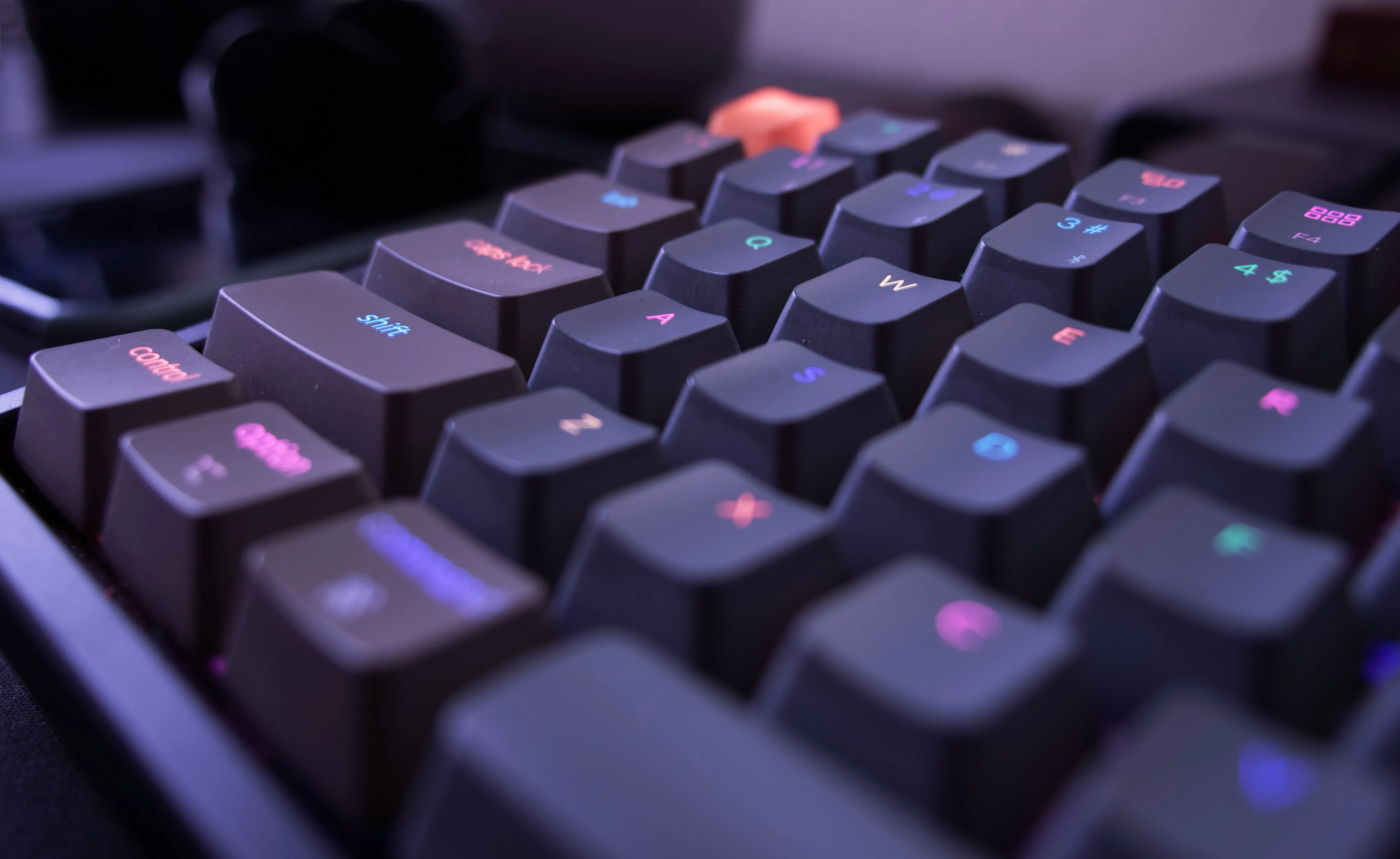 Moody close up of a mechanical keyboard